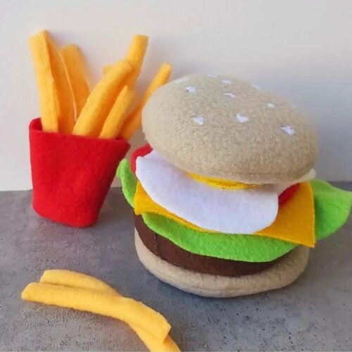 Hamburguesa de tela Hamburguesa con papas