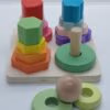 Juego de Encastre y Torres de Madera - Figuras Geométricas
