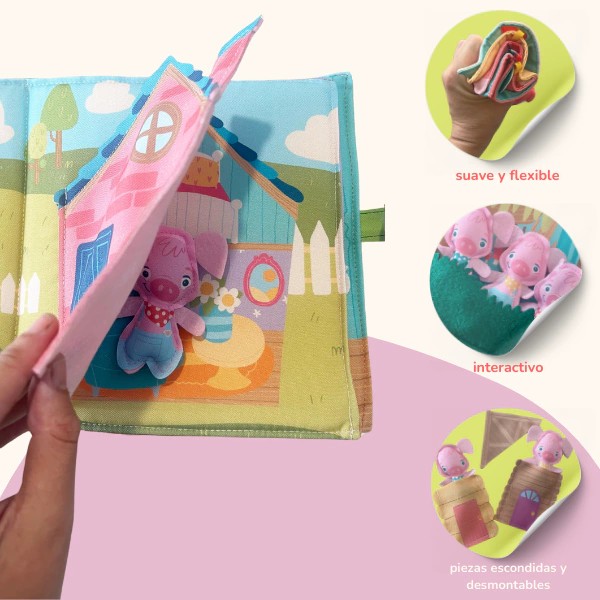 Libro de tela "Los 3 Chanchitos"