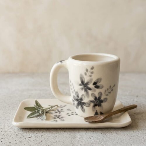 Taza de cerámica con Bandejita