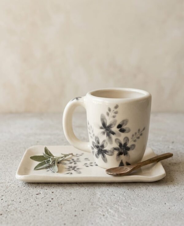 Taza de cerámica con Bandejita